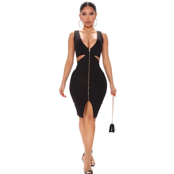 Fashion Nova Dresses & Skirts - 4/$25 NWT Fashion Nova Allyson Cut Out Midi Dress Sz S